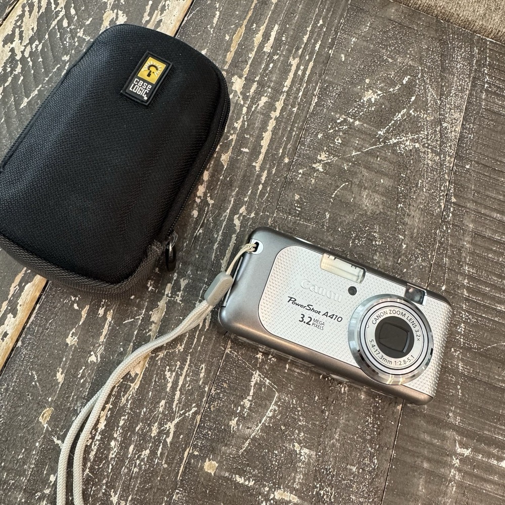 Canon PowerShot A410 Digital y2k Camera 3.2MP Silver Compact Digicam WORKS